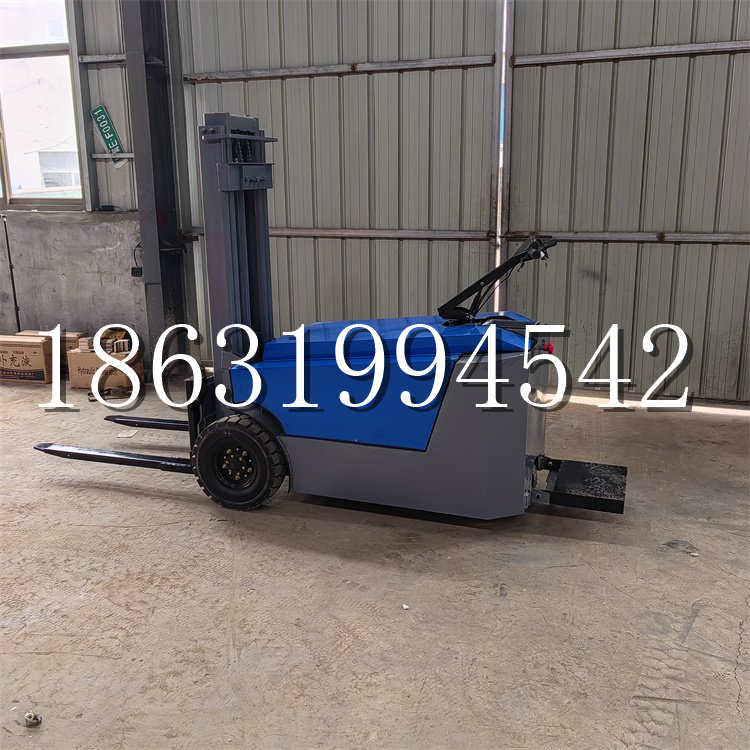 徐水区全电动叉车插腿式堆高车液压装卸车1.5吨升高小型站驾式铲车